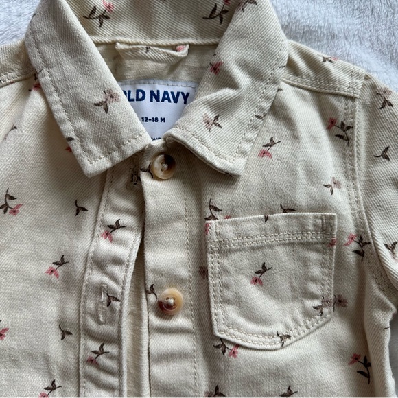 2/$20 Old Navy Floral Denim Jacket, 12-18m - Picture 3 of 6